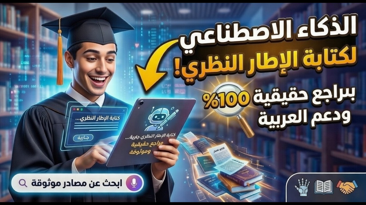 وداعاً لهلوسة الذكاء الاصطناعي! أداة تكتب الإطار النظري بمراجع حقيقية 100%