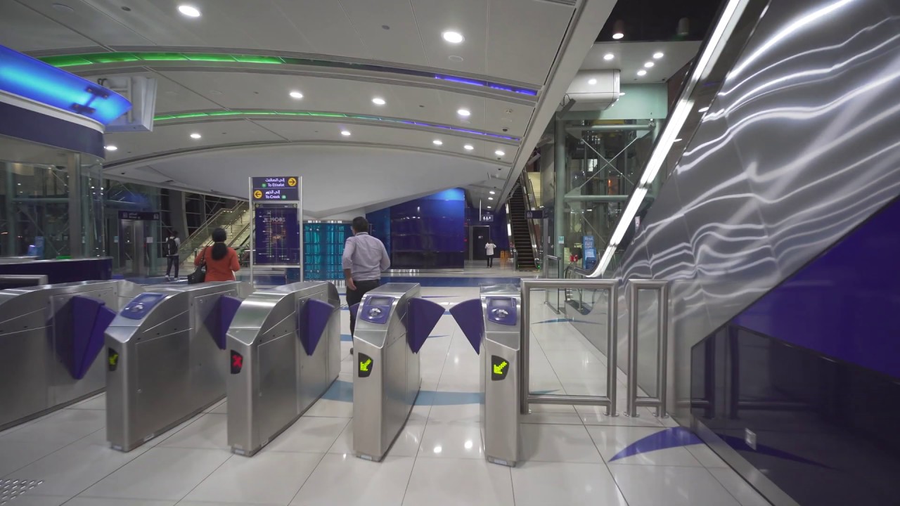 United Arab Emirates, Dubai, metro night ride from Qusais to Etisalat