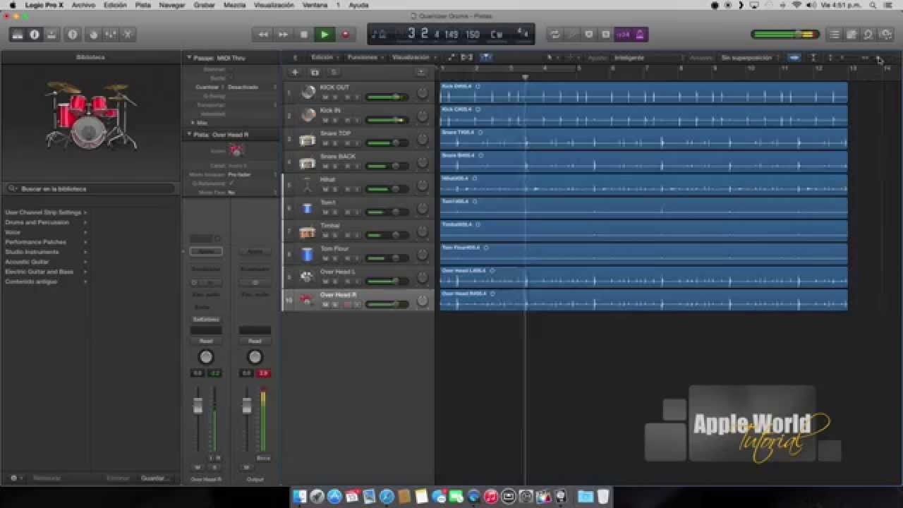 Logic Pro X - Cuantizar Bateria Multi-tracks
