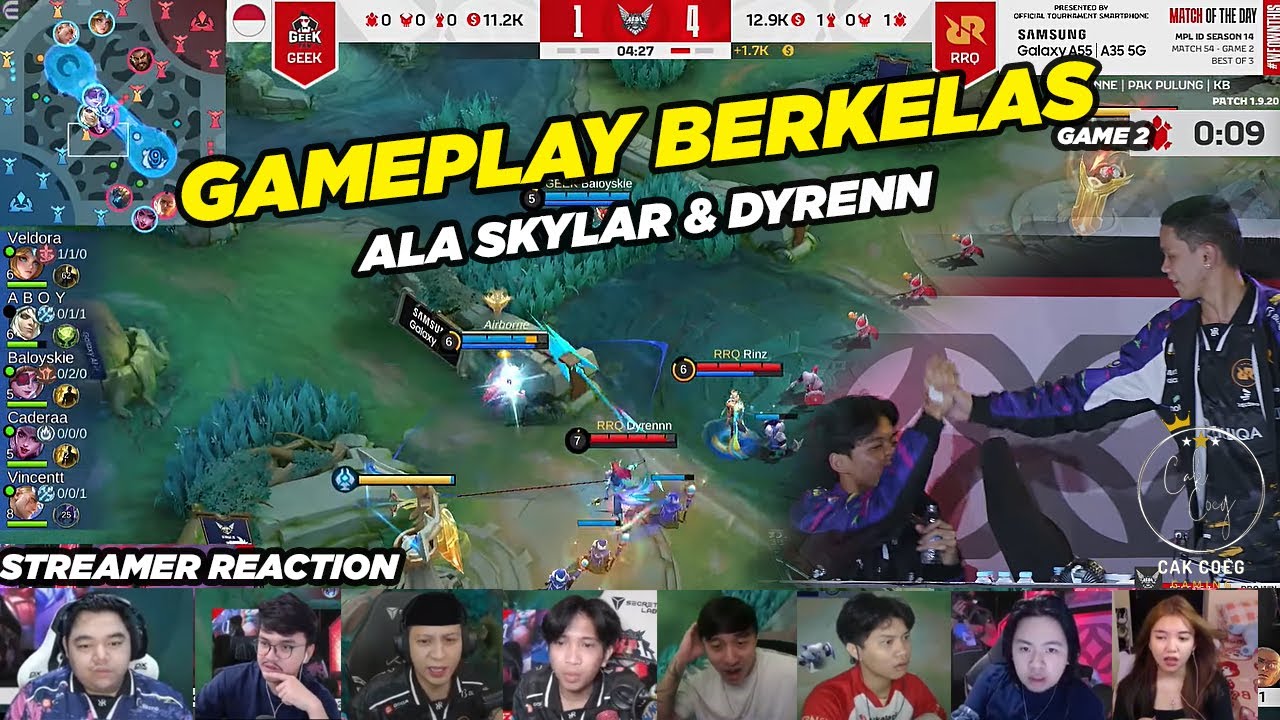 NATAN SKYLAR, ARLOT DYREN KUAT BGT !! REAKSI STREAMER RRQ VS Geek GAME 2