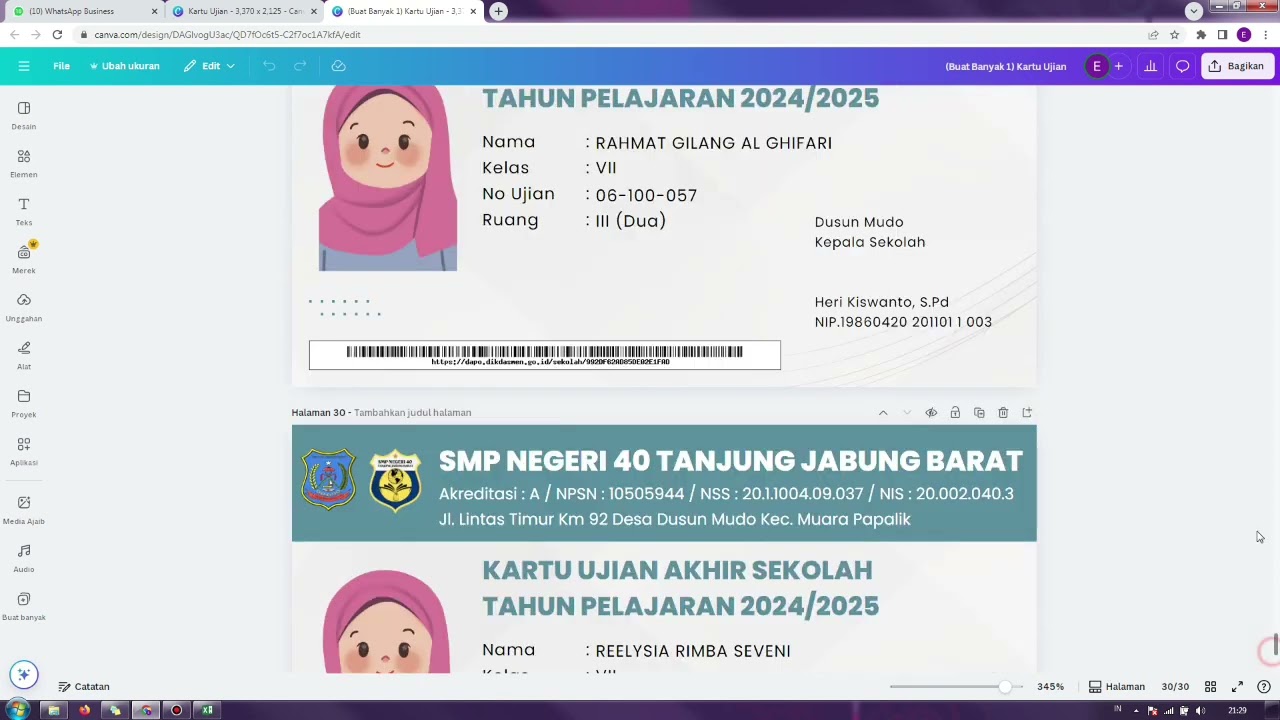 Cara membuat kartu ujian massal di Canva | Praktis & Cepat!