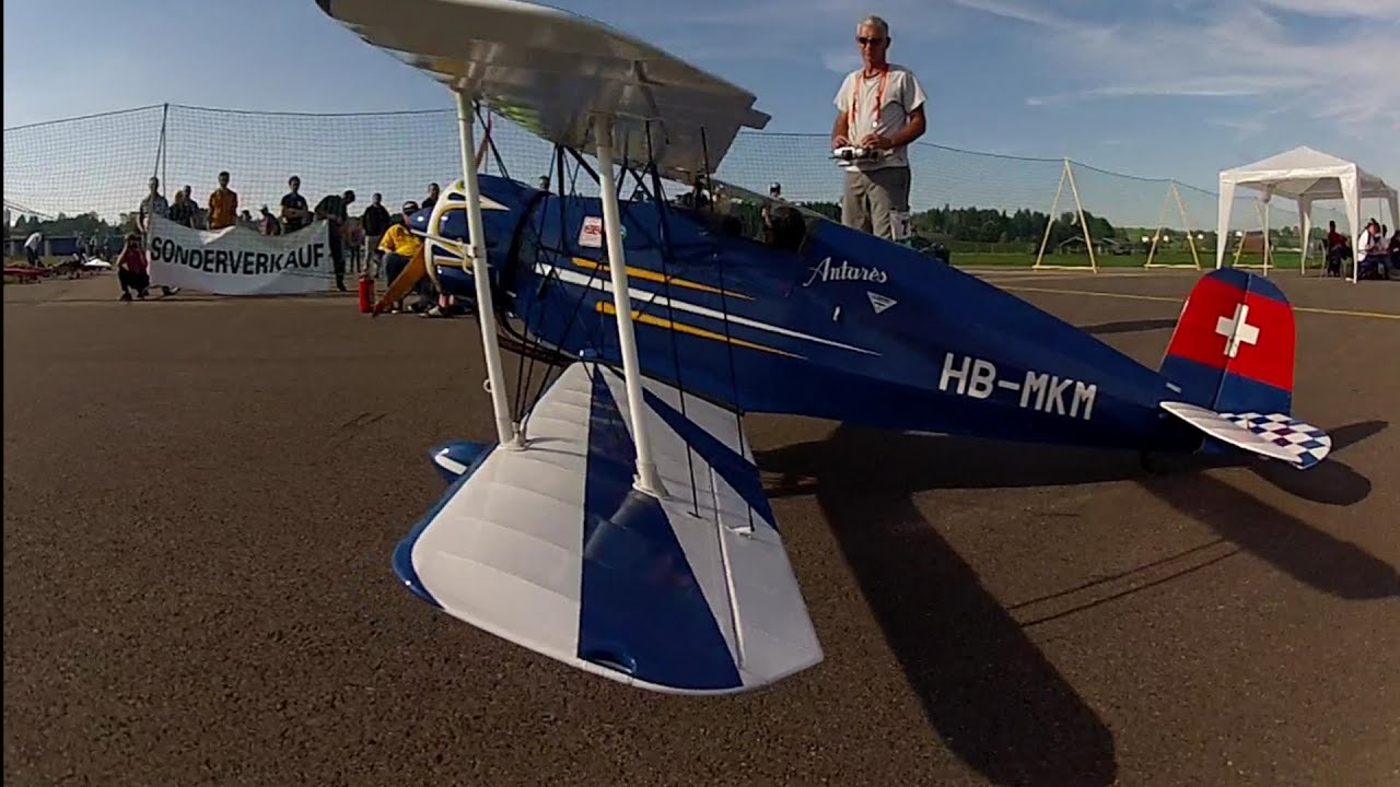 BÜCKER ANTARES SCALE RC MODEL BIPLANE SM EMMEN ANDREAS LÜTHI SWISS CHAMPION