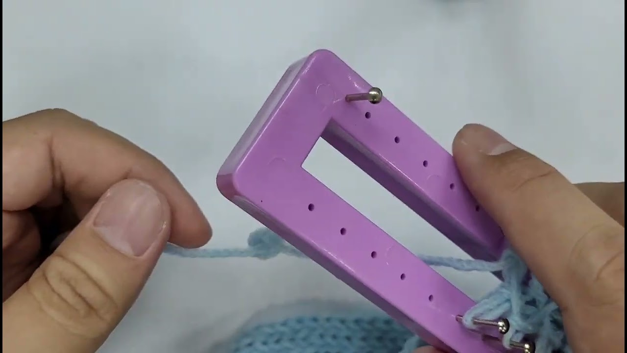 釘板圍巾W型織法