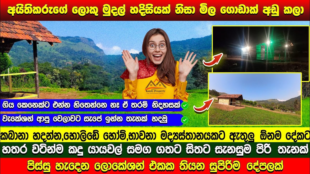 මුදල් හදිසියක් නිසා මිල ගොඩාක් අඩු කලා| මිස්කරගන්න එපා |Land for sale in Ududumbara  Kandy Sri Lanka