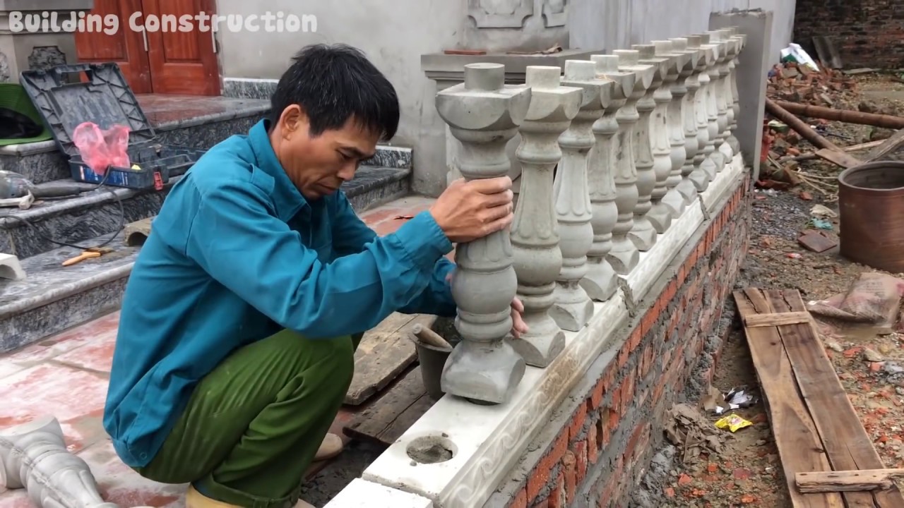 Process Production And Installing A Precast Concrete Balustrade - Building Fences Around The House