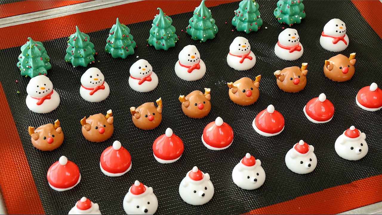 🎄 Как приготовить красивое и милое рождественское печенье-безе 🎄 (Рождественская выпечка)