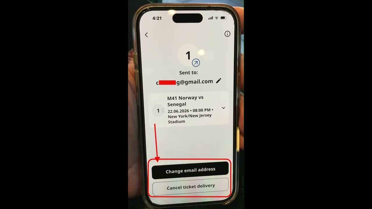 how to transfer a ticket in the FIFA app