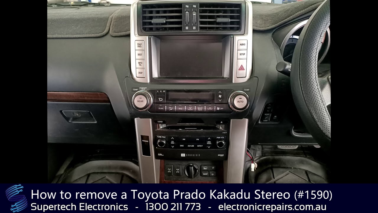 Как снять стереосистему Toyota Prado Kakadu (#1590)