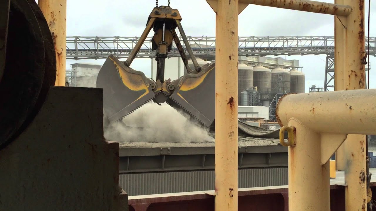 Cement Clinker Discharging at Brisbane.