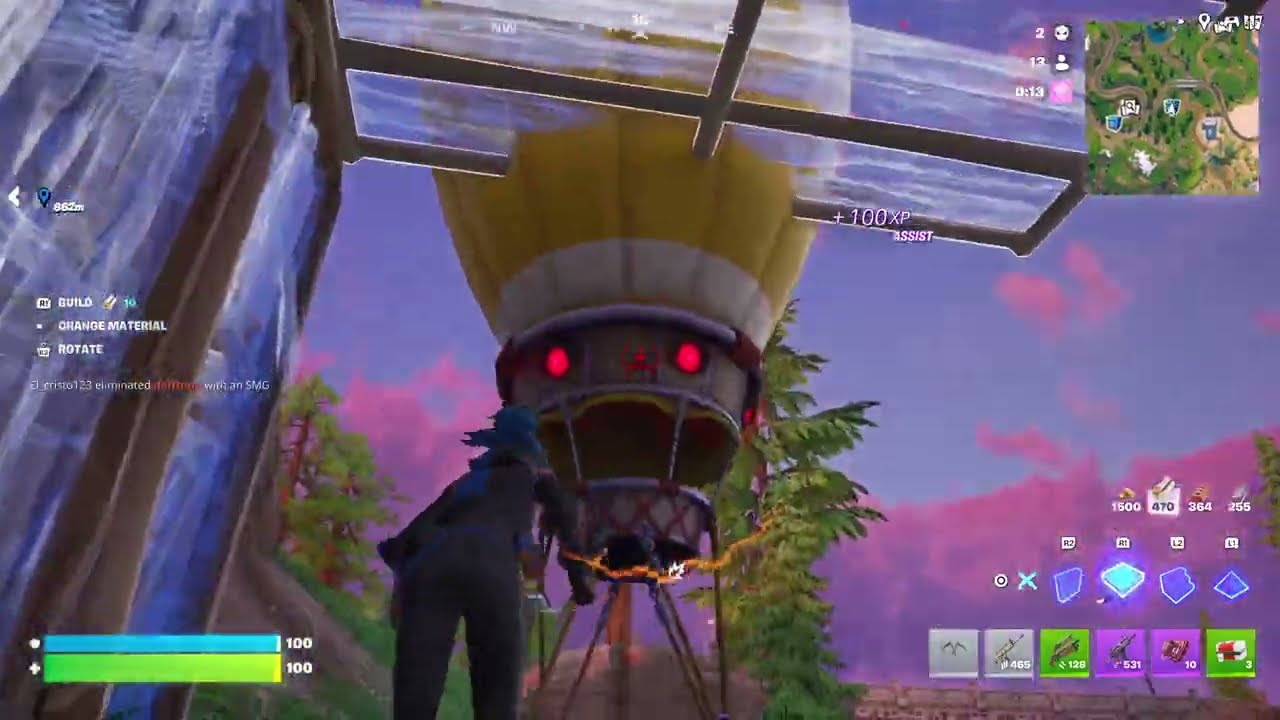 Fortnite Battle Royale at Bumpy Bay and Lethal Labs with 2 elims and spectating build/gun fights 