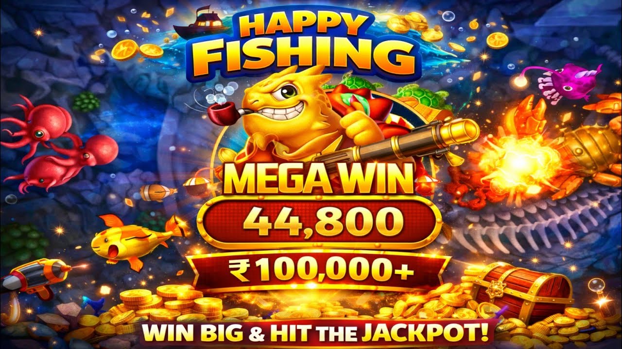 Happy Fishing Game Mega Win 😱 | ₹44,800 Jackpot coin | #games #fishinggame #entertainment 