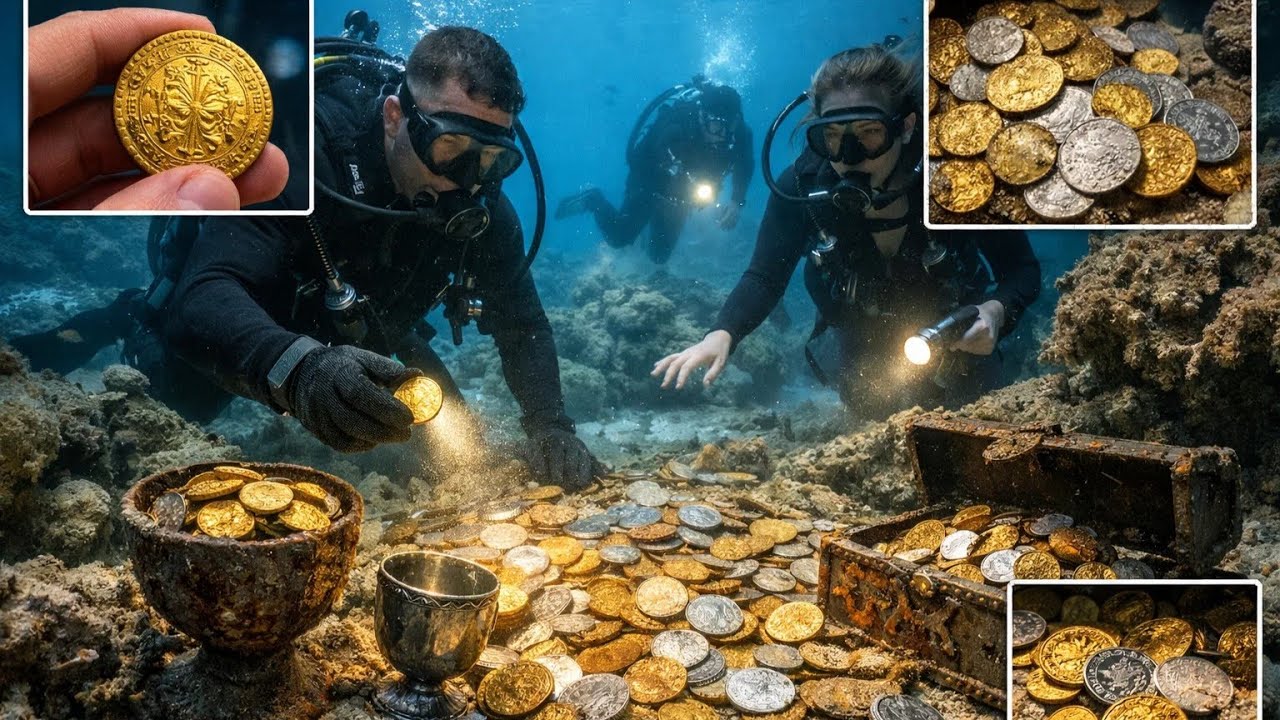 Real Ocean Discovery Divers Find Gold and Silver Coins Scattered Across the Seafloor