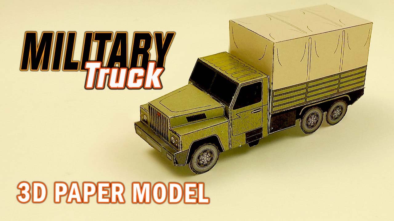 step by step tutorial Easy 3D Paper Model Old Military Truck | paper model making for school project