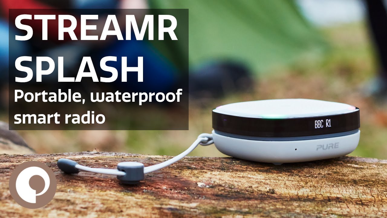 Pure StreamR Splash -  Portable, Waterproof Smart Radio with DAB+, Bluetooth and One-Touch Alexa