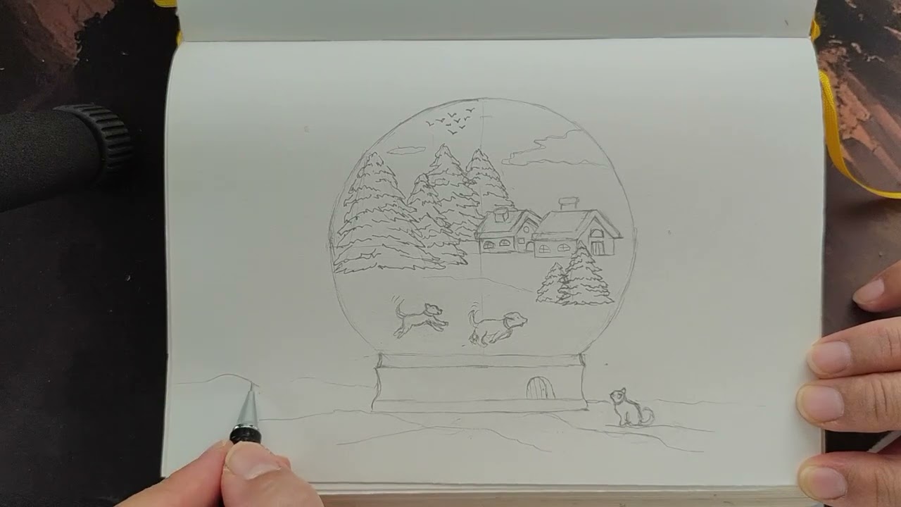Drawing a Snow Globe | „A Small World of Winter Calm“