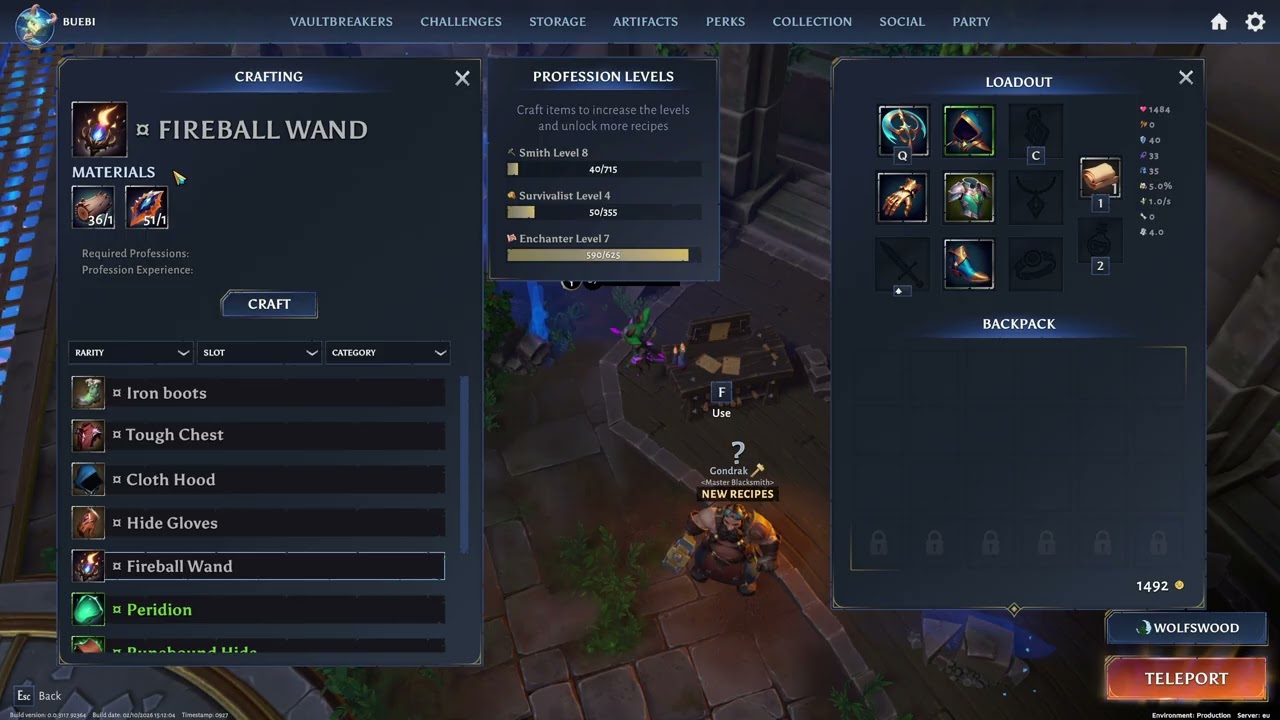 Where to craft Sparkwing Weapons - Wands, Vaultbreakers