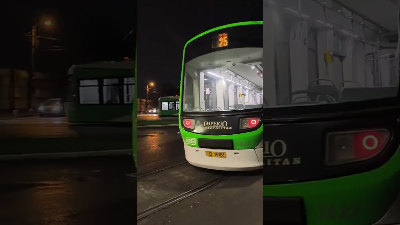 Tramvaiul AIM(3822),linia 25,directia Depoul Militari la CFR Progresul,cu vatmanita de milioane