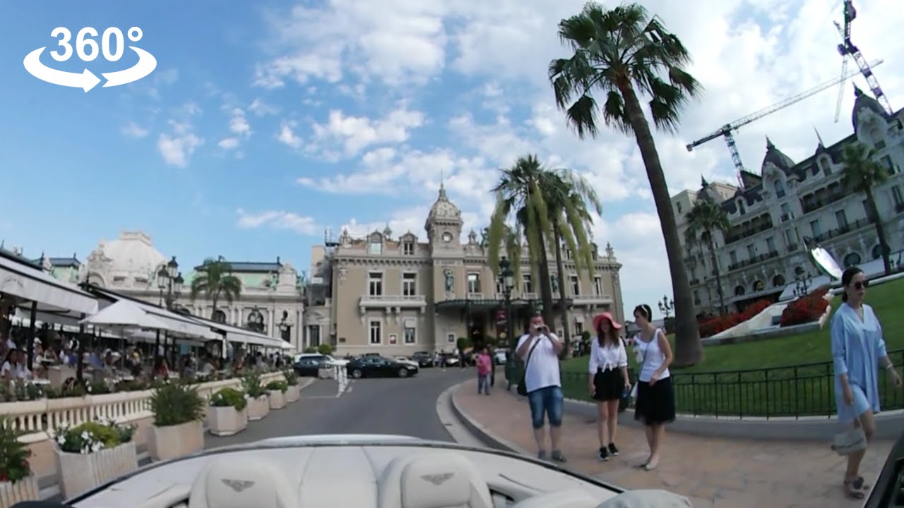 Driving around Monte Carlo, Monaco F1 track in Bentley Continental GTC, VR 360 Video , Take 2