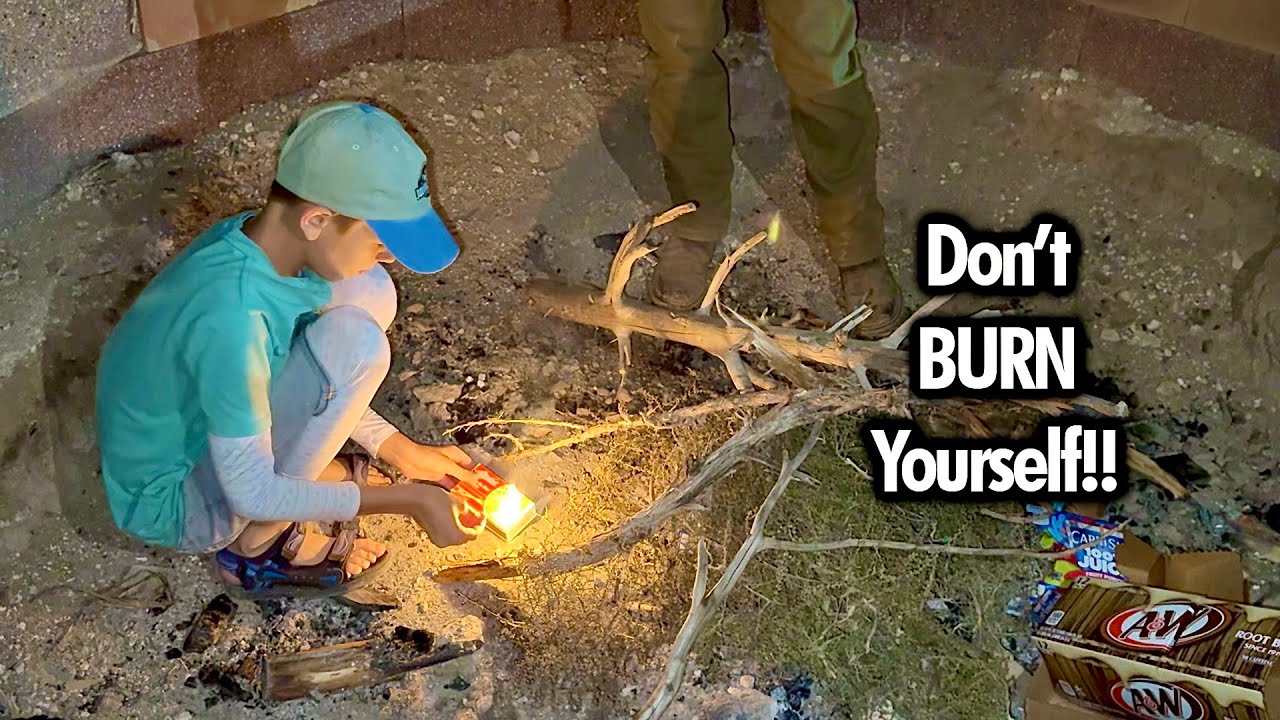 Teaching Him How To Light a Fire!