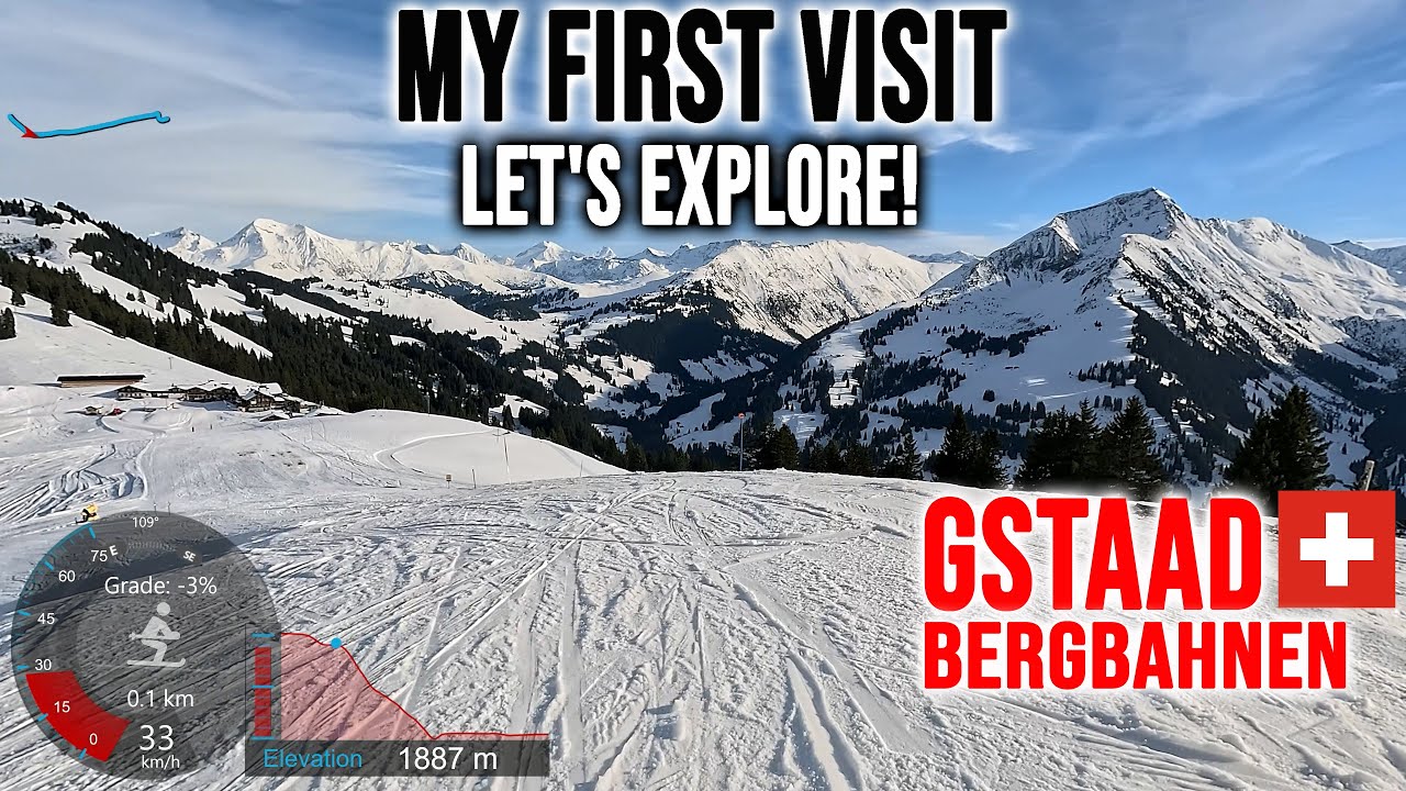 [4K] Skiing Gstaad, My First Visit - Let's Explore Randomly! Bergbahnen Switzerland, GoPro HERO13