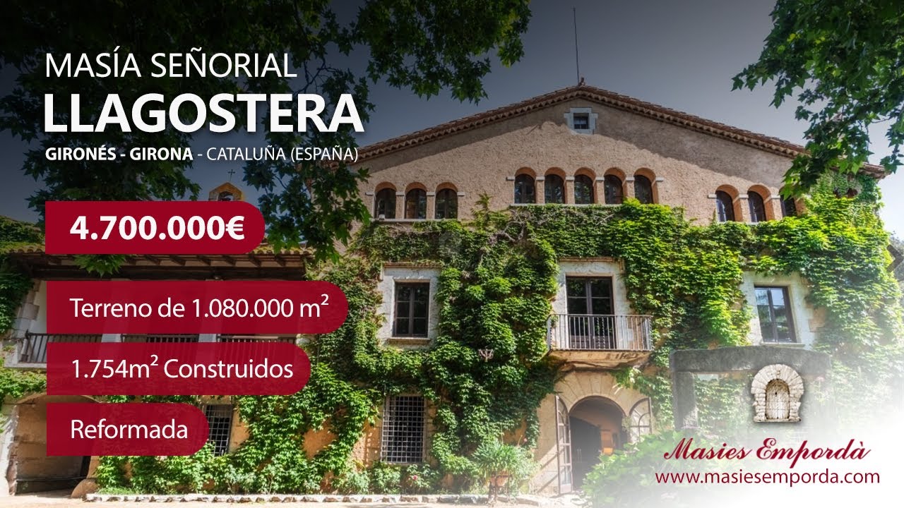 Masía en venta en Llagostera 🏡 1.754 m² construidos y parcela de 108 Hectáreas ➤ Comarca del Gironés