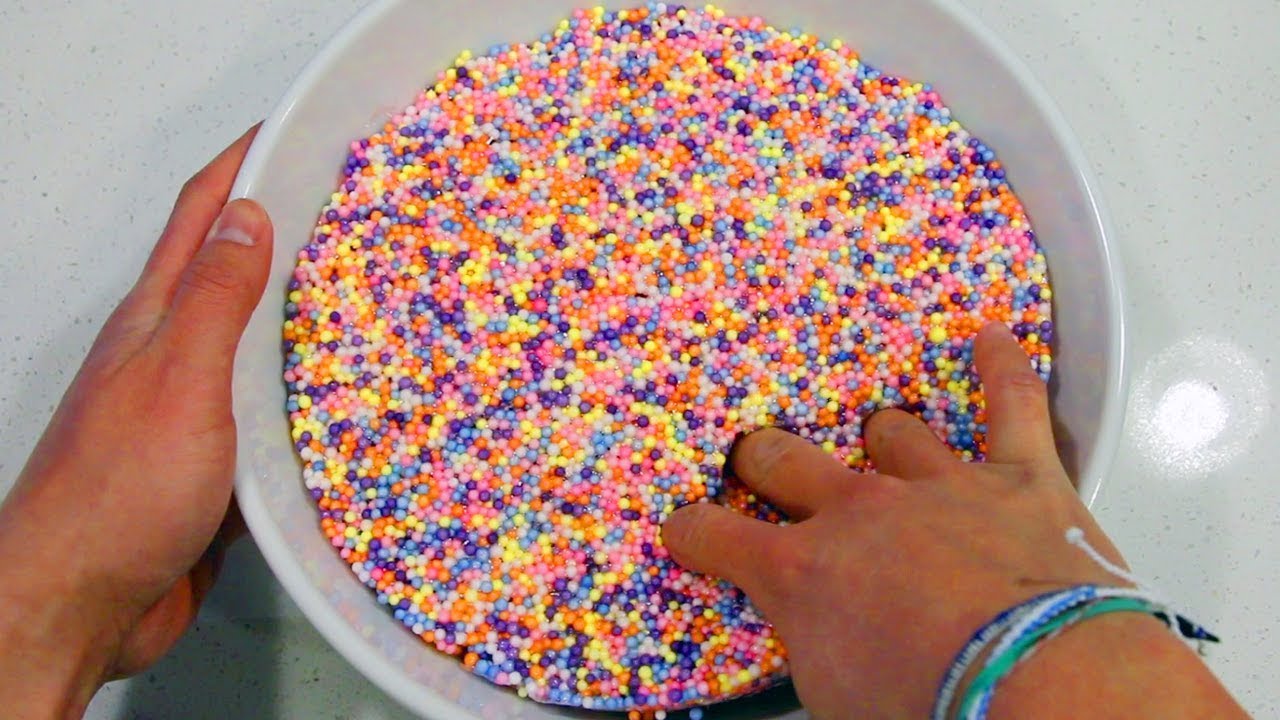 Making Huge Bowl of Satisfying Dried Floam Crunchy Slime!