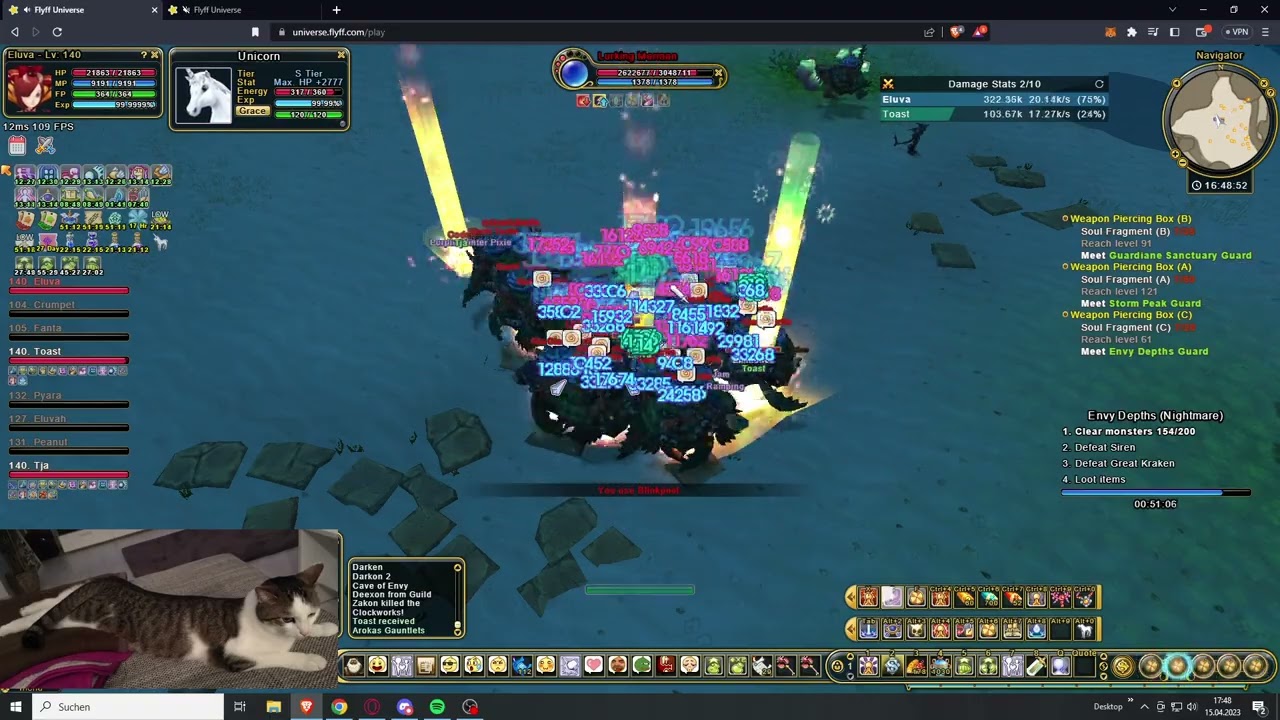 Flyff Universe Trio Envy Depths (Nightmare) | 140 Psykeeper PoV