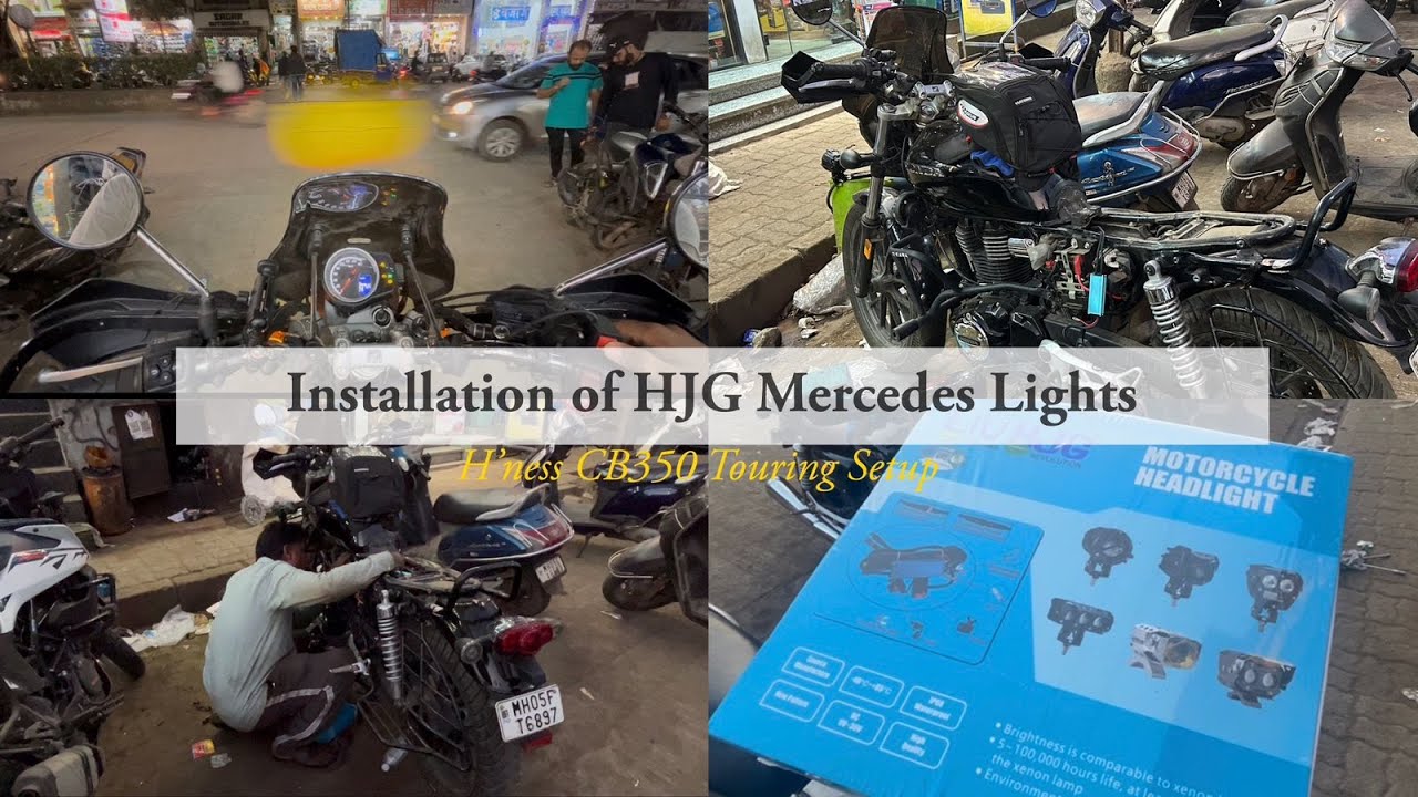 HJG Mercedes Light Installation on Honda H'ness CB350 | Touring Setup | Night Ride Review