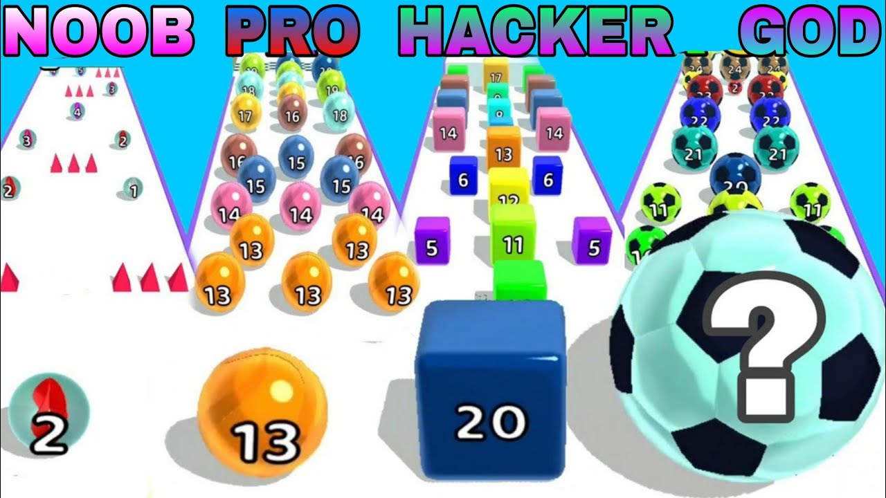 Marble Run 3D-Color Ball Race in NOOB VS PRO VS HACKER VS GOD |Big update