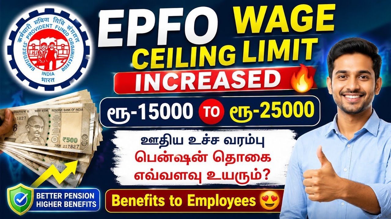 Epfo wage ceiling limit increased to 25000?🔥EPS pension increase 2026 | Benefits to Employees 
