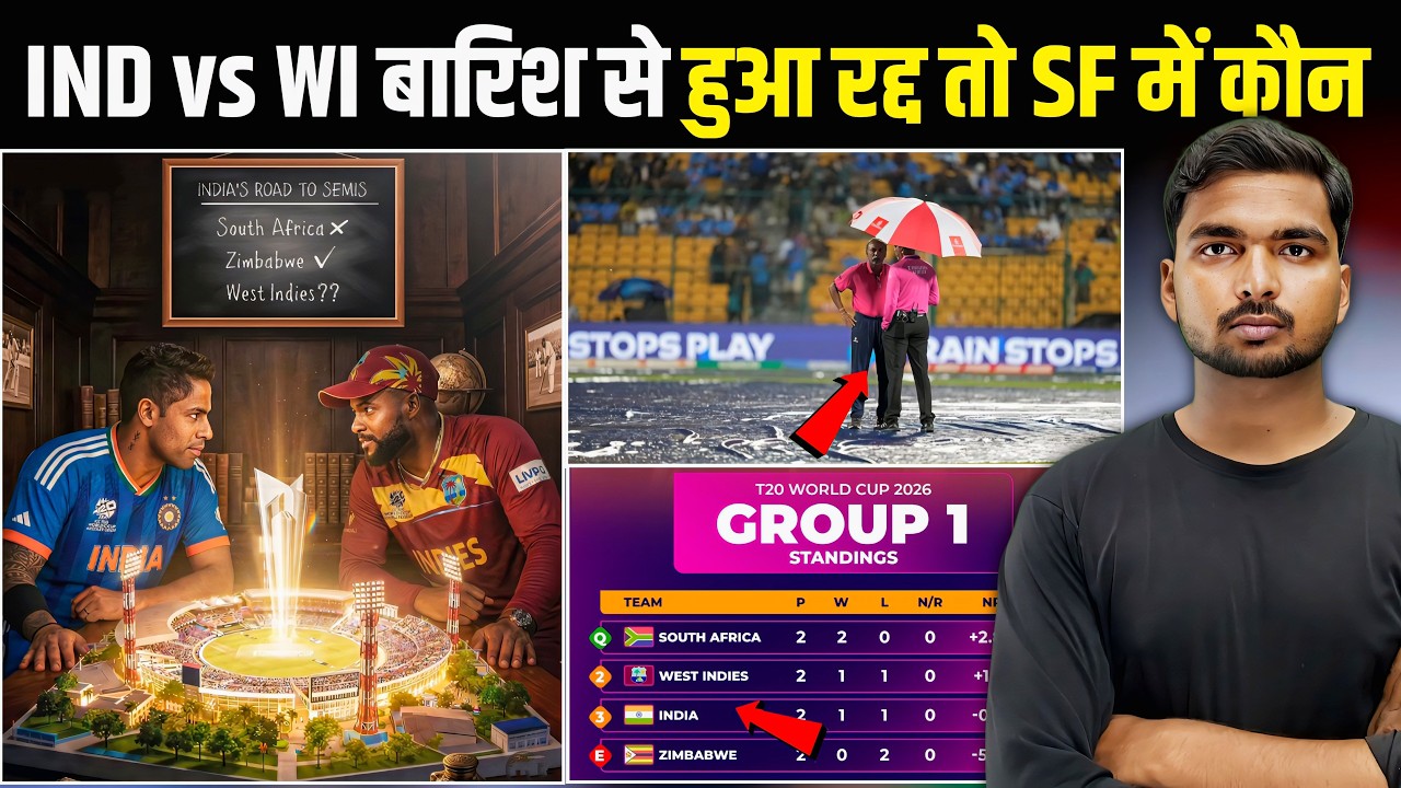 IND vs WI T20 WC: If the match is cancelled due to rain, who will go to the semi-finals? ICC Rule...
