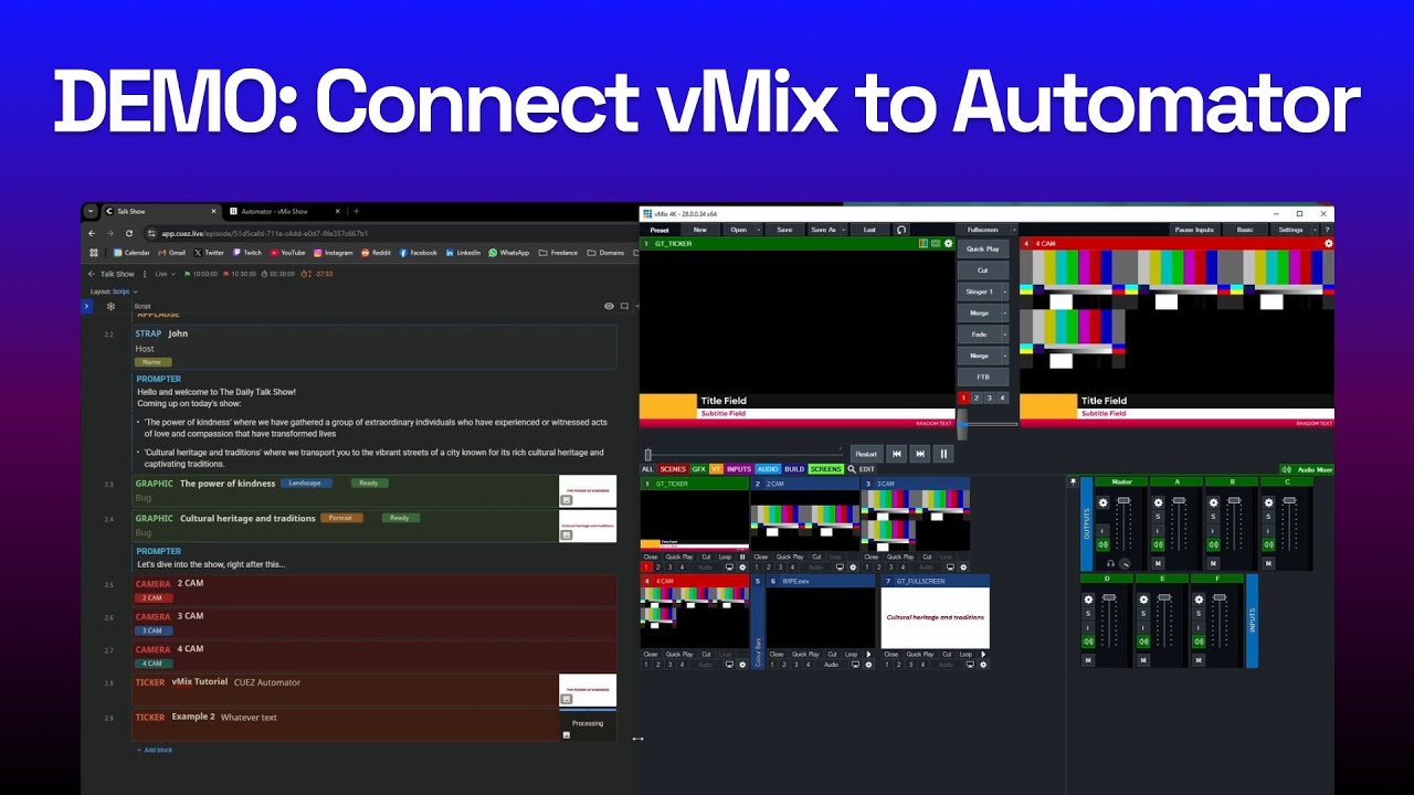 How to connect Cuez Automator to vMix