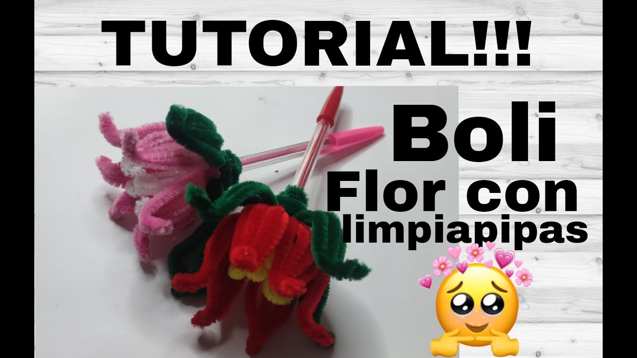 TUTORIAL!!! Flor con Limpiapipas para regalar. Súper, súper fácil.