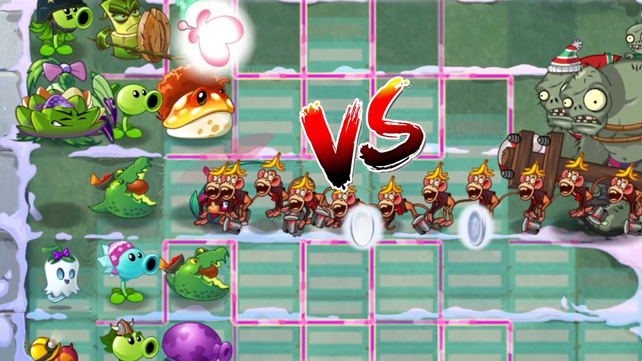 PvZ 2 - Random Plants Team VS Monkey & Gargantuar Zombie - who's the best ? #pvzgameplay