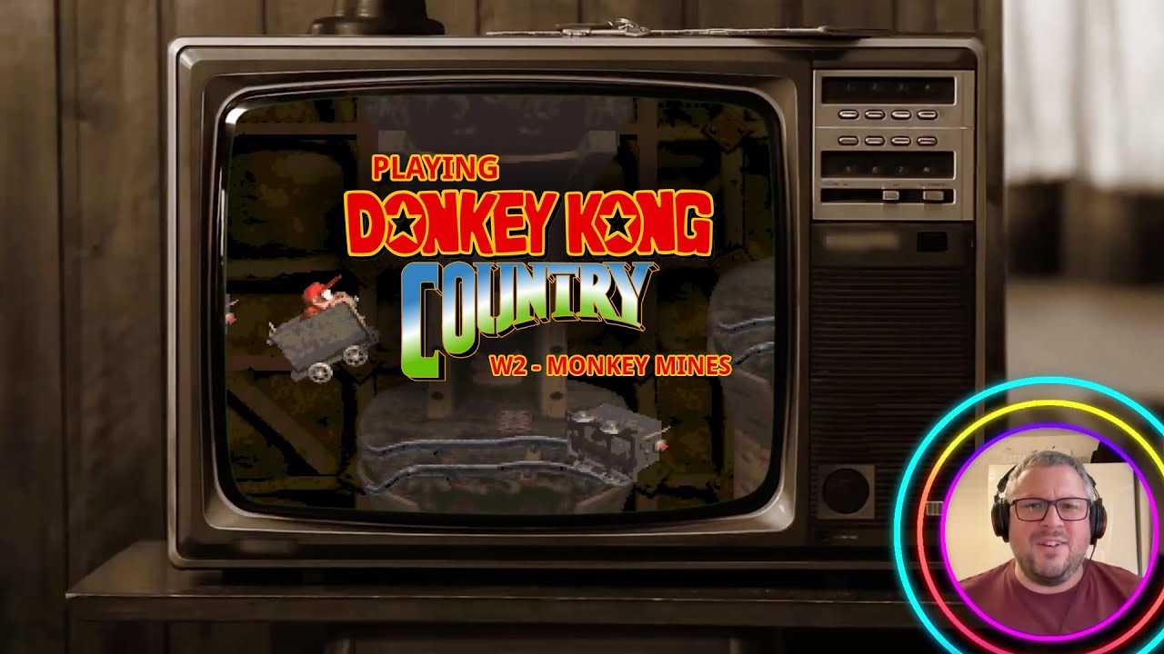 Playing Donkey Kong Country - MONKEY MINES - on the SNES!