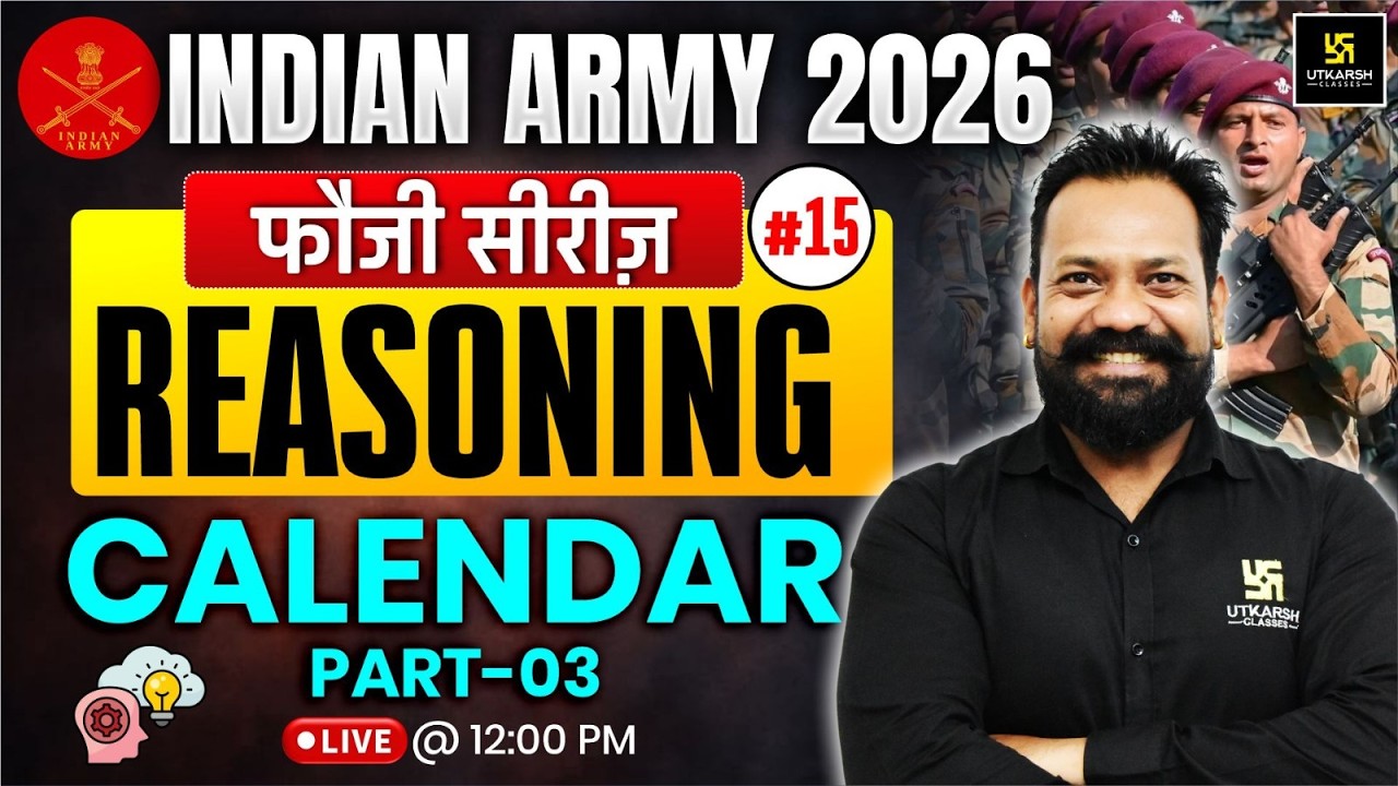 Indian Army 2026 Reasoning | Calendar Part 03 | Foji Series | Harsh Sir