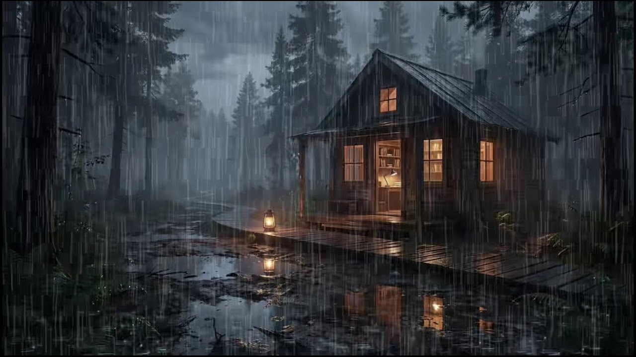 Cozy Forest Cabin Post Rain 🌧 | Relaxing Rain Audio for Insomnia, Deep Rest, and Quiet Rain Evenings