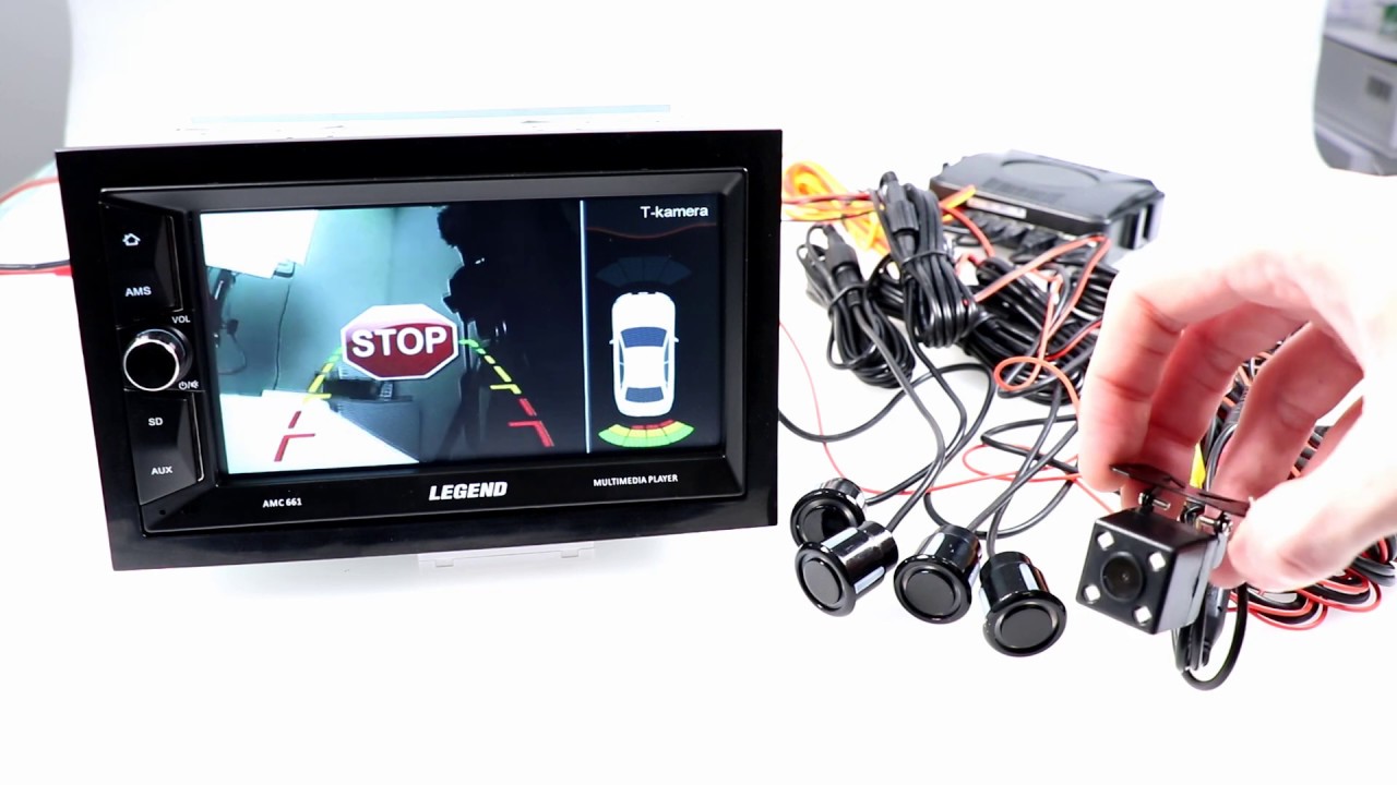 Czujniki cofania na ekranie radia Phantom BS 2607 AV/ Parking sensors and car radio