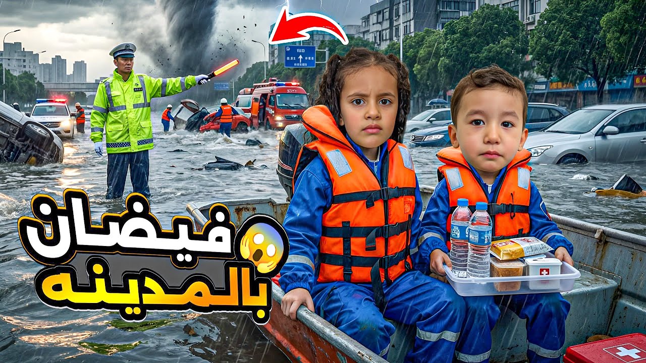 ‏أجانا تحذير ⚠️‼️ لاكبر فيضان بالمدينة￼😱 ‏بآخر لحظة ‏انقضنا غزل من المدرسة ￼￼‼️😭