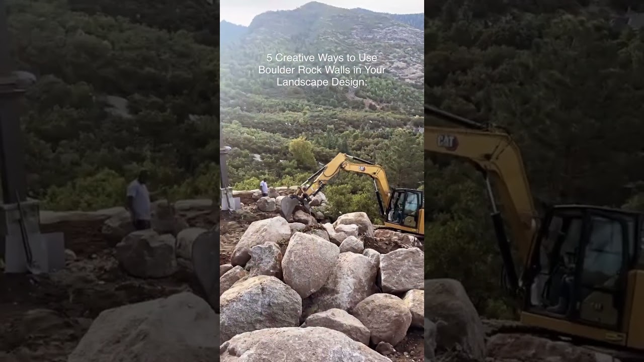 5 Ways to Use Boulder Rock Walls in Landscape Design  #BoulderRockWall #RetainingWalls #Landscaping