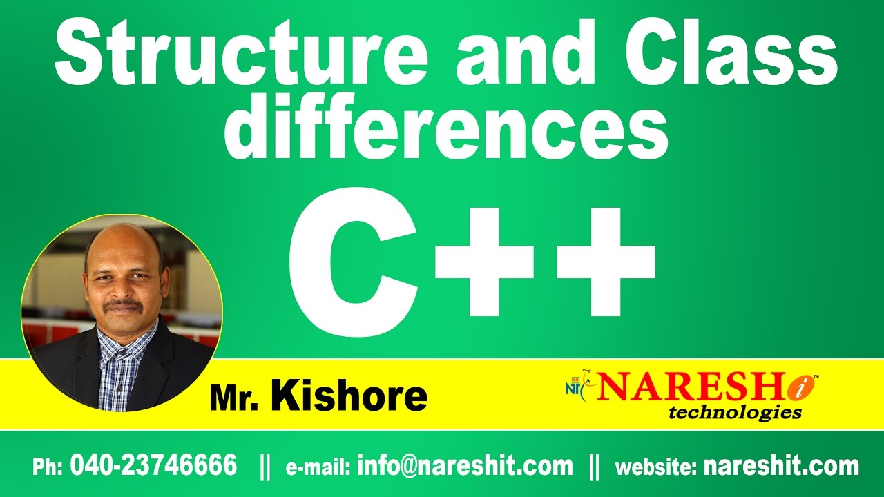 Structure and Class differences in C++ | C ++ Tutorial | Mr. Kishore