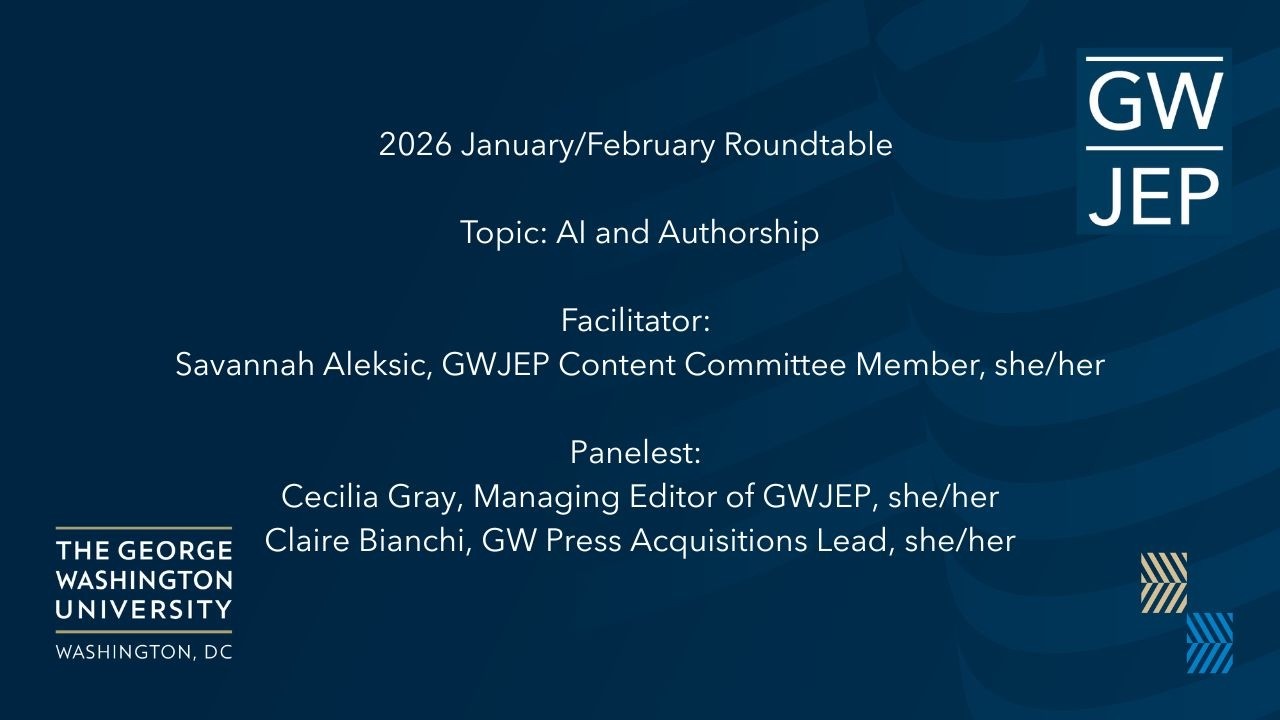 GWJEP January/February AI and Authorship RoundTable
