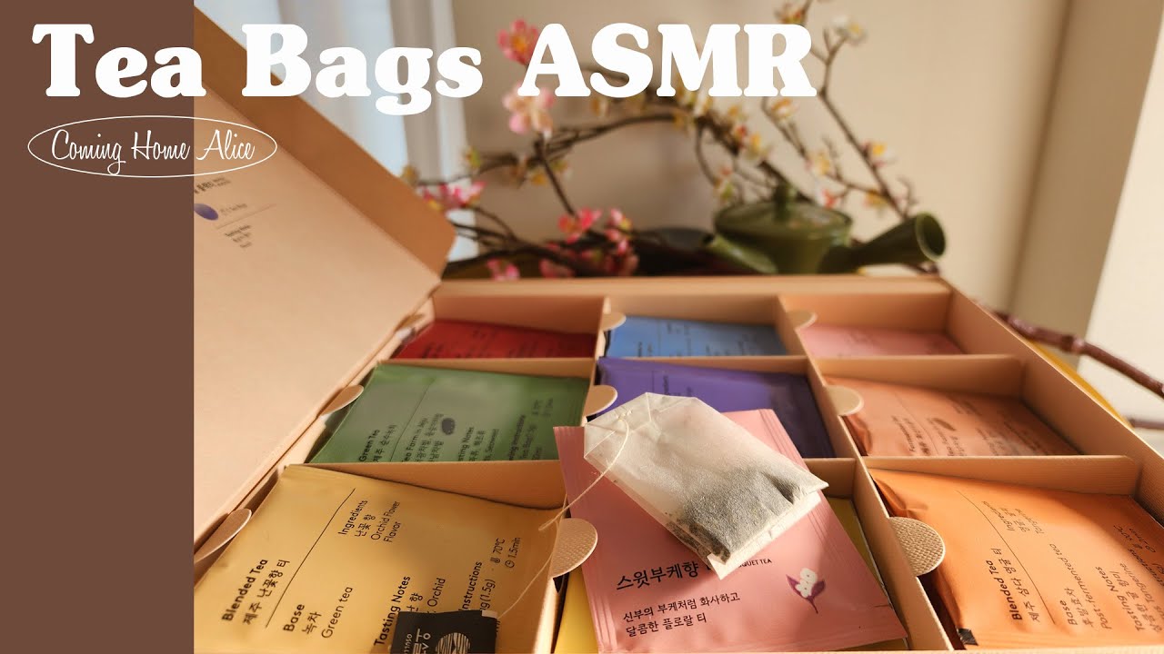 티백을 정리하니 방 안이 온통 좋은 향으로 가득찼다 Organizing Green Tea Bags ASMR 🍵 for Relaxation, Sleep