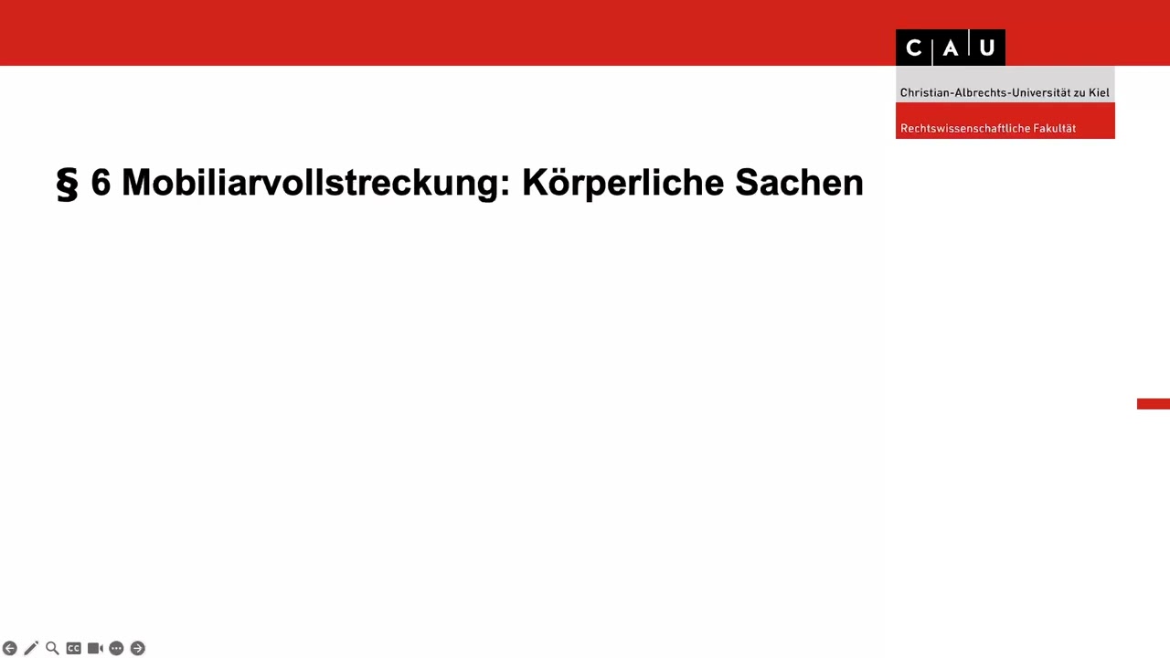 Zwangsvollstreckungsrecht &ndash;&nbsp;Folge 05 (Mobiliarvollstreckung: K&ouml;rperliche Sachen: Pf&auml;ndungsschutz)
