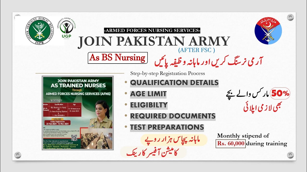 🩺 AFNS Admissions 2025 &ndash; Join Pakistan Army as a Nurse | Complete Guide