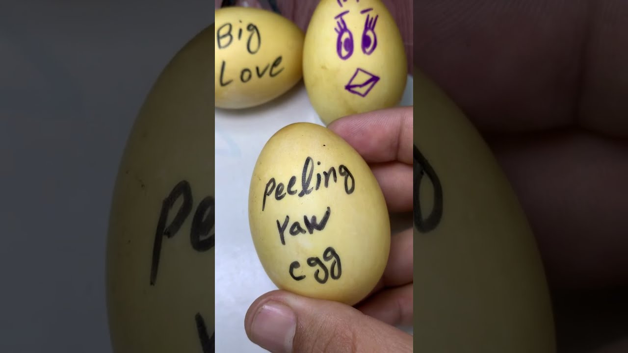 Raw egg peeling challenge live art and asmr fun