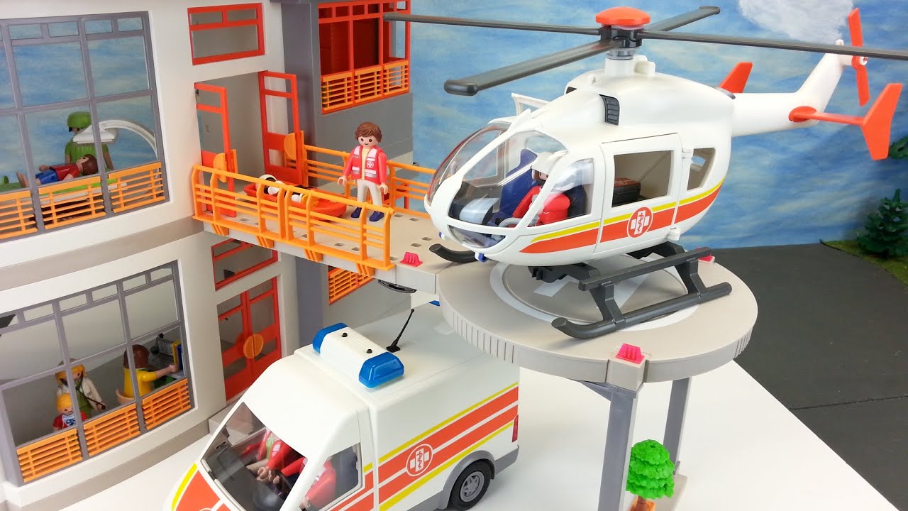Hubschrauberlandeplatz für Playmobil Kinderklinik Aufbau seratus1 Helicopter