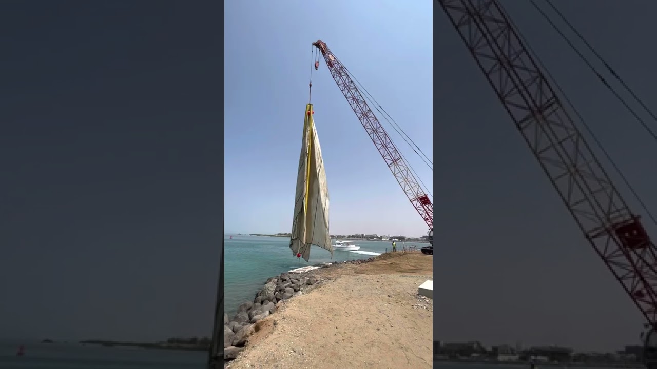 Silt Curtain Raising from Water #silt_curtain #marinelife #curtain