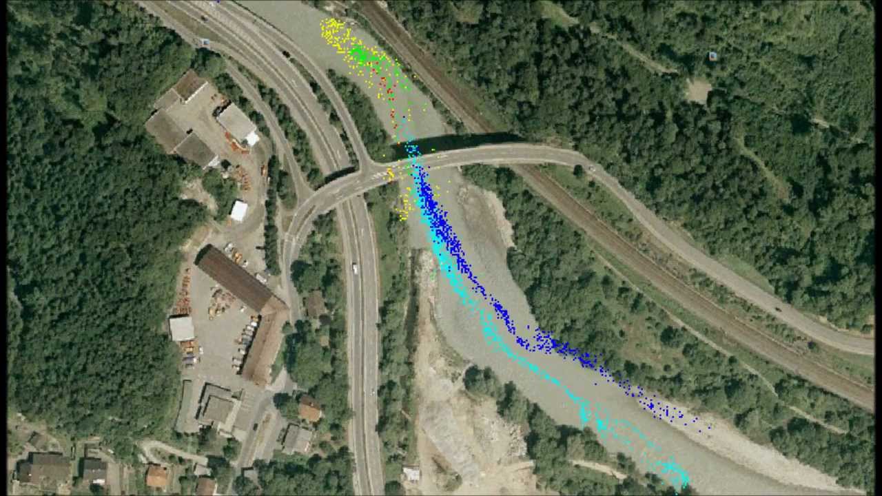Passive Particles in a River - Advection Dispersion