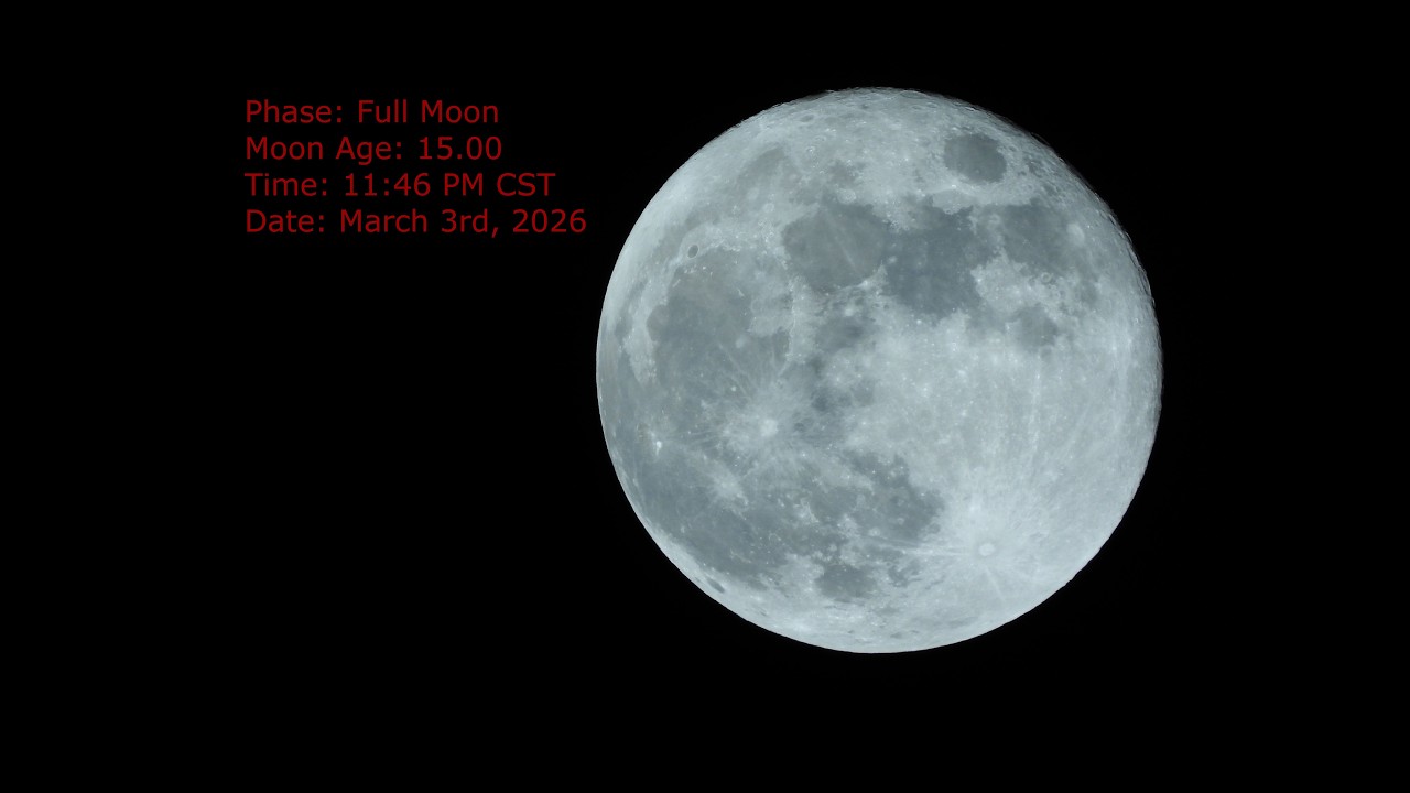 Full Moon - Age 15.00   March 3rd, 2026